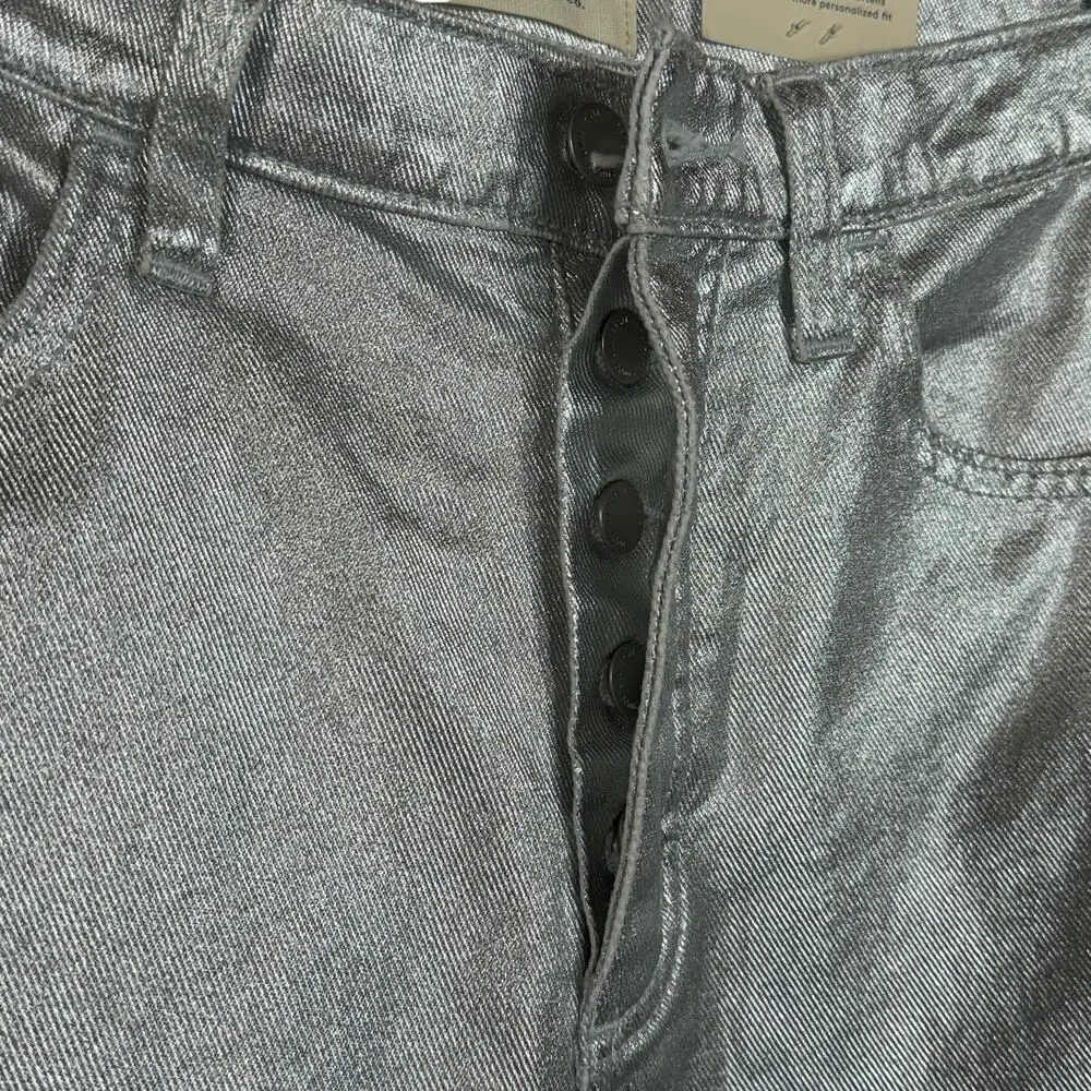 Universal Thread SZ 4R 90's Baggy Jeans Shiny Silver Hi-Rise 100% Cotton New - Picture 3 of 11